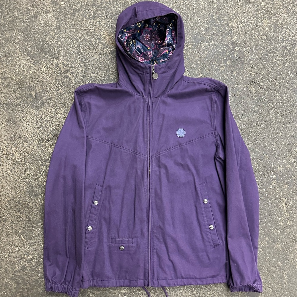Pretty Green Purple Cotton Raincoat Women’s XL Classic Preppy